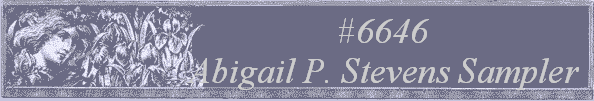 #6646 
Abigail P. Stevens Sampler 