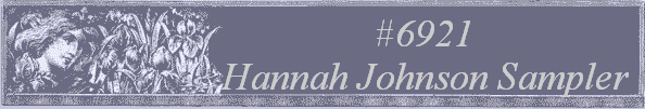 #6921 
Hannah Johnson Sampler 