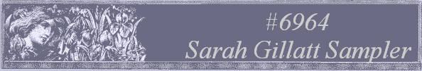 #6964 
Sarah Gillatt Sampler 