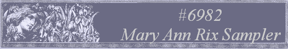 #6982 
Mary Ann Rix Sampler 