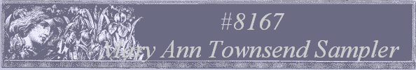 #8167 
Mary Ann Townsend Sampler  